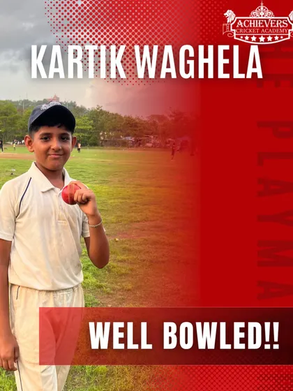 Well bowled! Kartik Waghela recognized for his excellent bowling performance during the AT Cup U-14 tournament.