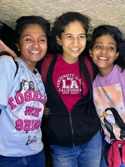 Smiles and fun inside one of the caves on the Skandagiri trail. Adventure is always around the corner.