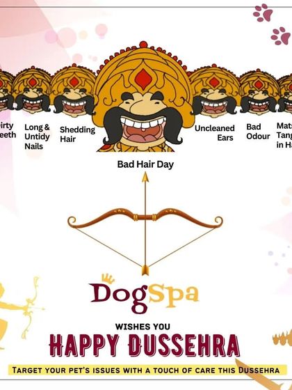 This Dussehra, let's target all the enemies of a healthy coat. From fleas and ticks to shedding and mats, a professional grooming session is the perfect weapon.