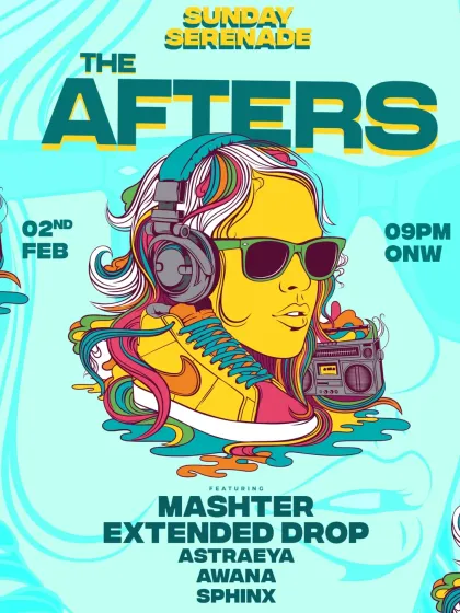 The flyer for Sunday Serenade at Buen, New Delhi. These afters are known for their quality underground music, and this night was no exception.