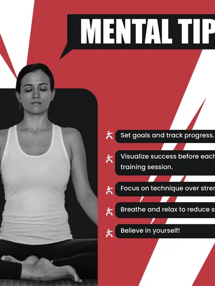 A strong mind is built with intention. This graphic outlines some of the key mental tips I share with my students, like visualizing success and focusing on breathwork. These are simple but powerful tools for building mental discipline.
