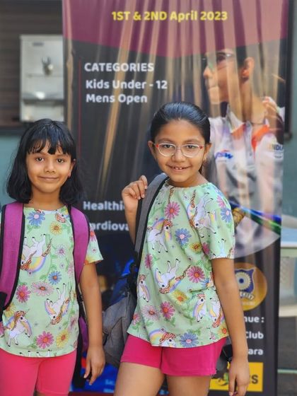 Young participants at the Vadodara Squash League. Our events cater to all age groups, including a Kids Under-12 category.