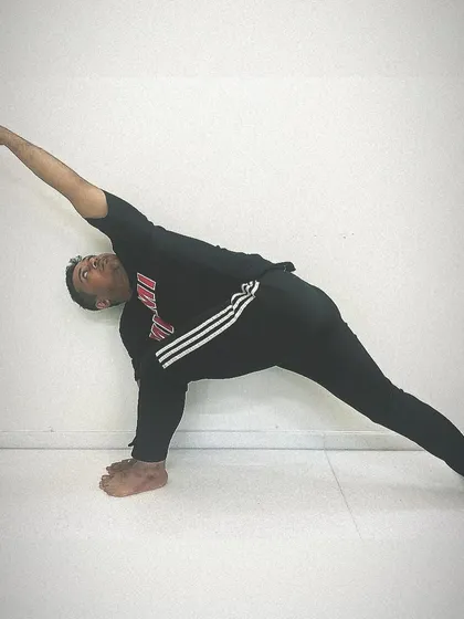 A foundational pose, Utthita Parsvakonasana (Extended Side Angle Pose), demonstrates the importance of alignment and grounding.