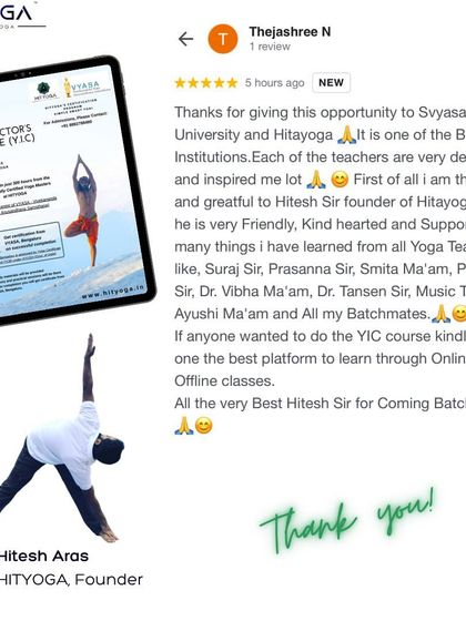 Hitesh Aras - Yoga Teacher Training & Certification Student Journeys & Testimonials photo 12