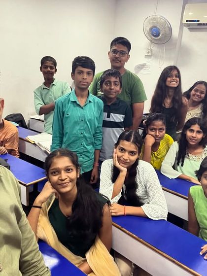 Day 2 of Navratri 2024 was Green. A selfie with students welcoming prosperity and harmony.