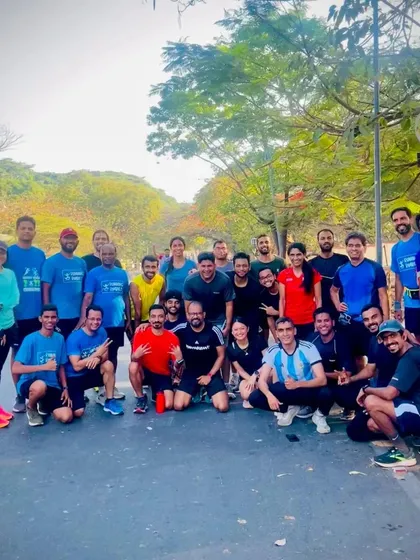 The whole squad after a training run. The mix of new and experienced runners is what makes our community special. Everyone learns from each other and grows together.