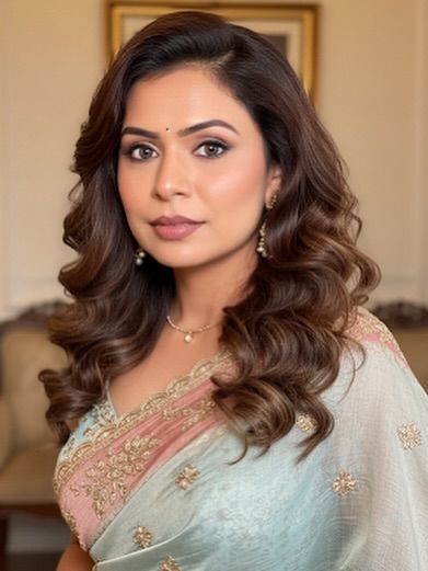 A soft and elegant look suitable for any daytime event or party. The makeup is minimal and natural, with soft waves in the hair, creating a look of effortless grace.