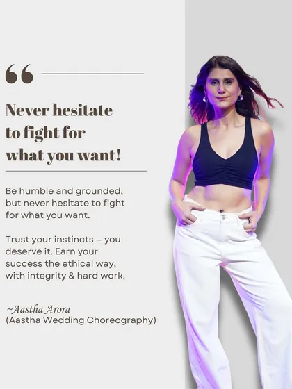 A little bit about my philosophy. I believe in hard work, integrity, and fighting for what you want. This is the mindset I bring to my business and every wedding I choreograph.