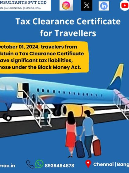 Starting October 1, 2024, travelers from India with significant tax liabilities must obtain a Tax Clearance Certificate before they can leave the country. I can assist with the application process for this certificate.