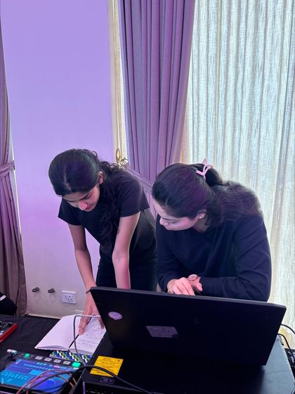 Our team members at the console for the Saudi Arabia India Excellence Awards, ensuring the show runs smoothly.