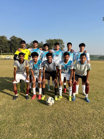 Our team lined up before a friendly match against Punjab Heroes FC. This is one of our youth squads, representing the future of the club.