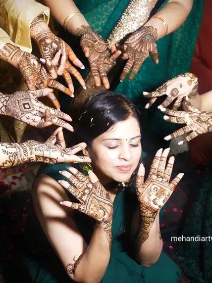 A fun group photo from a mehandi party. I love being part of these happy moments and providing beautiful henna for the bride and her friends and family.