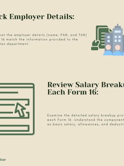 When you have multiple Form 16s, it is important to check employer details and review the salary breakup in each. This ensures all information provided to the income tax department is accurate.