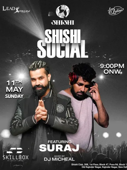 A poster for one of our special Sunday social nights. These events often include a free workshop, making it a great way to learn a few moves and meet the community.