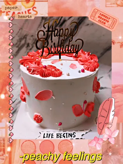 Peachy feelings! 🍑 An aesthetic cake with a peachy color palette, perfect for someone who loves soft and warm vibes.