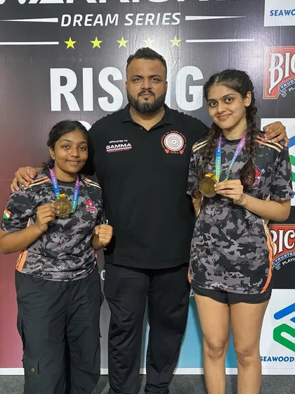 Our female warriors, Disha and Zene, with me after their victories. They delivered powerful performances, with one winning by TKO and the other by unanimous decision.