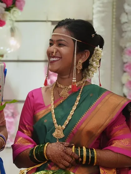 A happy, candid moment between the bride and her sister. The makeup is designed to last through tears of joy and laughter, keeping you fresh and radiant.