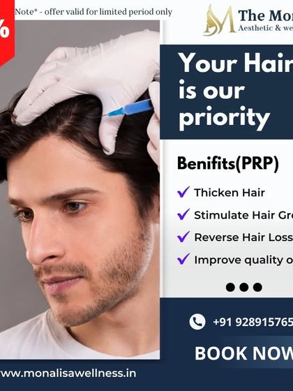 The benefits of PRP therapy include thicker hair, stimulated growth, and reversal of hair loss. This treatment improves the overall quality and health of your hair from the root.