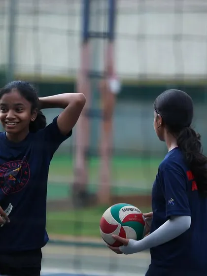 A candid moment between two of our U14 players during practice. Our academy is a place where strong friendships are built.