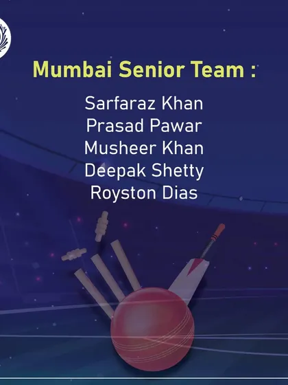 We are proud to have a strong presence in the Mumbai Senior Team, with players like Sarfaraz Khan, Prasad Pawar, and Musheer Khan making their mark.