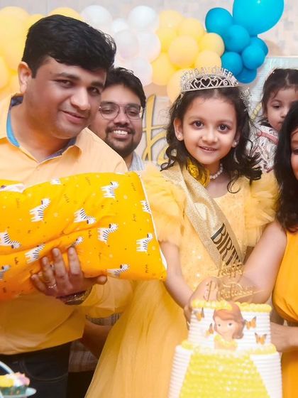 A magical 'Unicorn' themed birthday party, with pastel colors, shimmering backdrops, and unicorn illustrations, creating a whimsical and dreamy atmosphere.