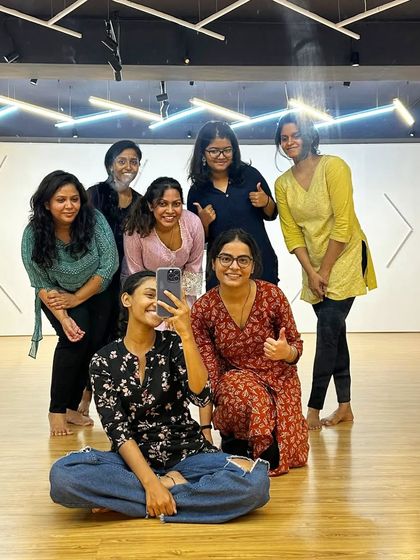 A selfie with the adults' batch. Our classes are a great place to meet new people and share a passion for dance.