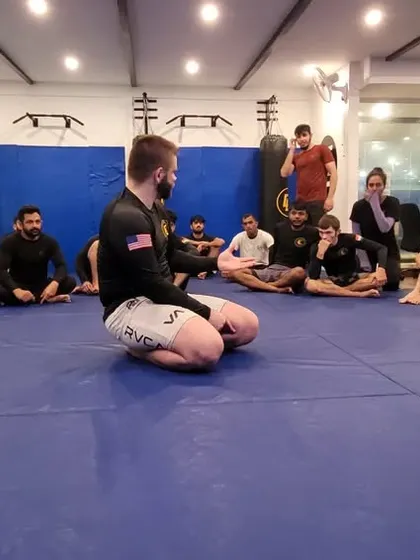 Professor Mike explaining the concepts behind his techniques to an engaged audience.