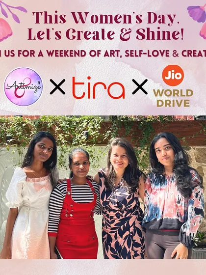 This Women's Day, let's create and shine. This poster announced our exciting collaboration with Tira and Jio World Drive, inviting everyone to a weekend of art, self-love, and creativity.