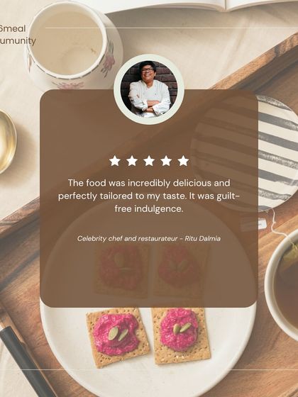We were honored to receive such kind words from celebrity chef Ritu Dalmia, who called our food "incredibly delicious" and "guilt-free indulgence." It's proof that healthy food can meet the highest culinary standards.
