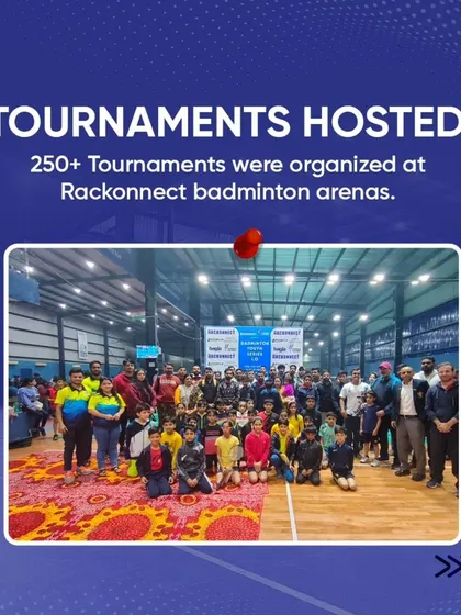 With over 250 tournaments hosted at our badminton arenas, we have the experience to make your corporate or private event a massive success. This picture shows a packed house, a testament to the community and excitement we build.