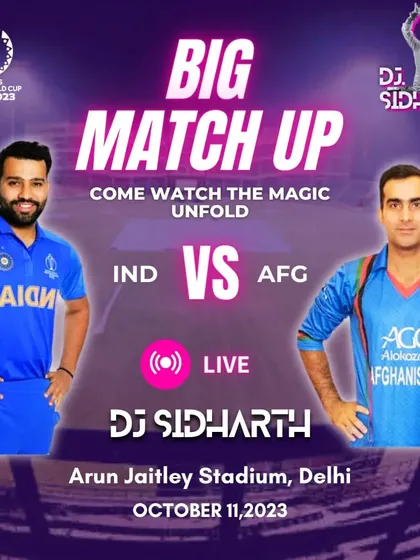 It's an honor to spin the tracks for the ICC World Cup. This poster was for the India vs. Afghanistan match where I brought music and cricket together.