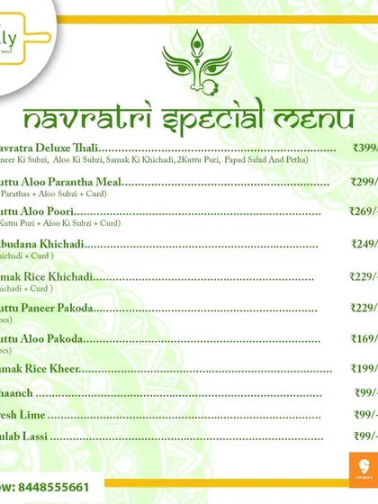 Planning your Navratri fast? Here is a look at my special Vrat menu. I offer everything from a full Deluxe Thali to Kuttu Aloo Paratha meals and Sabudana Khichadi, so you have plenty of delicious options.