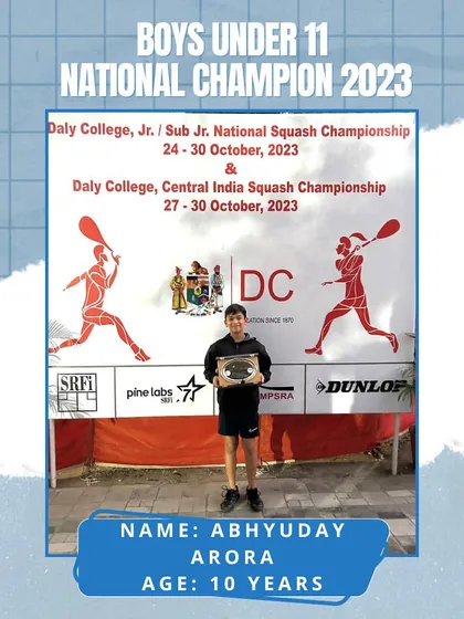 Squash Xtreme has its first BOY National Champion. Abhyuday Arora, who promised to win the title for the academy when he was ranked 50, has fulfilled his promise.