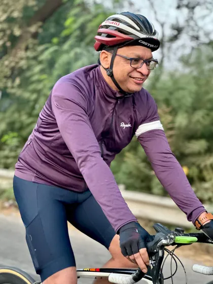 The proud owner of the new Trek bike, enjoying his first ride with the group.