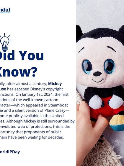 We discuss the recent entry of the first iteration of Mickey Mouse into the public domain in the US, a landmark event in copyright law.