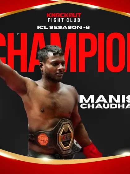 Manish Chaudhary becomes the ICL Bantamweight champion after knocking down his opponent in the opening seconds of the fight.
