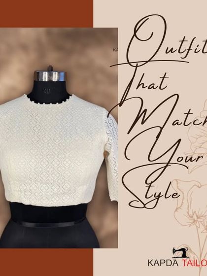 Match your vibe with our style. This graphic features our elegant white lace blouse, an outfit that matches a sophisticated style.