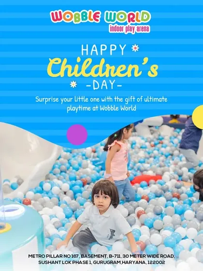 A wide shot of the ball pit during a fun-filled day. It's a vibrant, energetic space where the excitement never stops.
