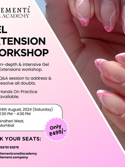 This intensive Gel Extension workshop in Mumbai is designed for hands-on learning. For just Rs. 499, you get an in-depth session with a Q&A to resolve all your doubts.