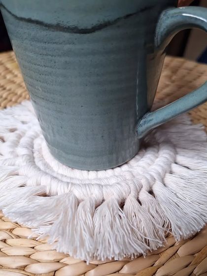 Another look at the spiraled coaster in action. It’s the perfect size for your favorite cup.