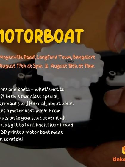 Motors and boats, what's not to love? In this special two-day class, kids learn all about propulsion and gears by building their very own 3D-printed motorboat from scratch.