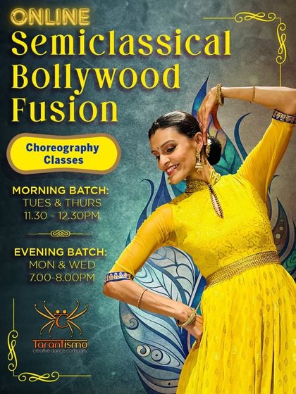We're bringing back our Semiclassical Bollywood Fusion classes! These online sessions are a perfect blend of Kathak's intricate footwork and graceful arm patterns with desi Bollywood thumkas.