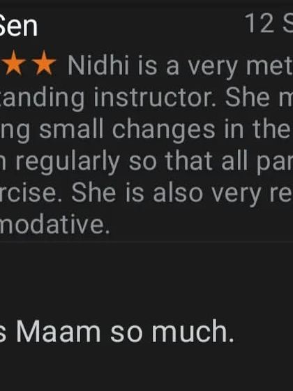 "She makes sure that all parts of the body get exercise." I believe in creating a varied and regular exercise regimen to ensure a holistic workout for the mind and body.