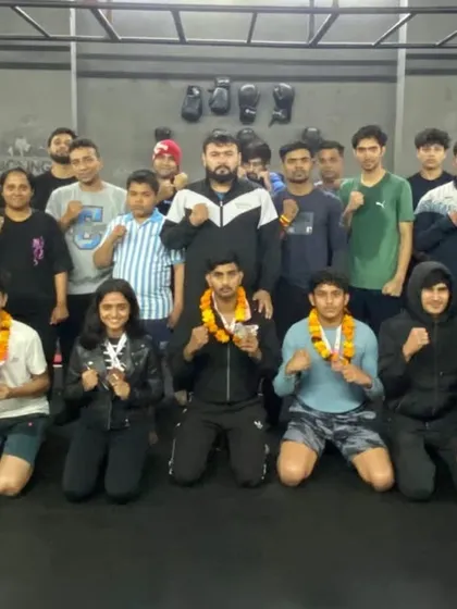 The whole team celebrating our medal haul at the Delhi State Wushu Championship. Every individual victory is a team victory.