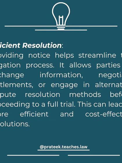 Providing notice helps streamline the litigation process by allowing parties to exchange information, negotiate settlements, or engage in alternative dispute resolution.