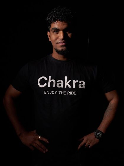 A powerful portrait of one of our instructors, representing the strength and spirit of Chakra.