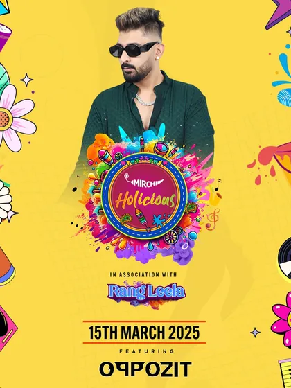 The official poster for the Mirchi Holicious event. I love headlining these big festival gigs.