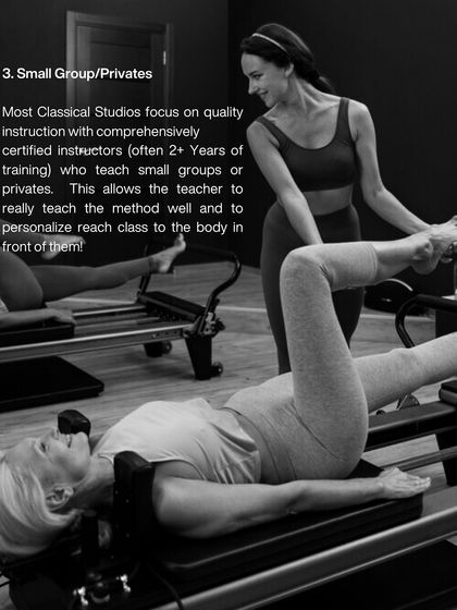 Classical studios often focus on small groups and privates, allowing the teacher to personalize the class to the bodies in front of them.