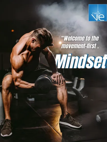 We believe in a movement-first mindset. This image of a member performing a focused dumbbell bicep curl illustrates the concentration and form required to build muscle effectively and safely.