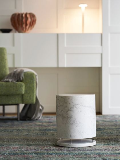 Even a subwoofer can be a design element. The Icarus Sub, shown here, features a sleek marble finish that allows it to blend into a luxury living space while providing the powerful, deep bass that brings music and movies to life.